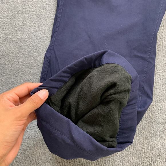 Eddie Bauer Pants Mens 40 Dark Blue Nylon Blend Fleece Lined Tech Cold Weather - Picture 6 of 13